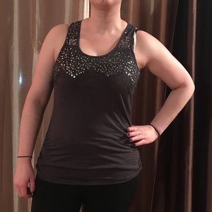 Vanity: Sparkly dark grey tank top with sequins ✨